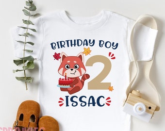 Red Panda Birthday Shirt - Panda Red Birthday Shirt - Panda Shirt Baby Boy - 1st 2nd Birthday - Boys Birthday Shirt ANY AGE - SHORTSLV