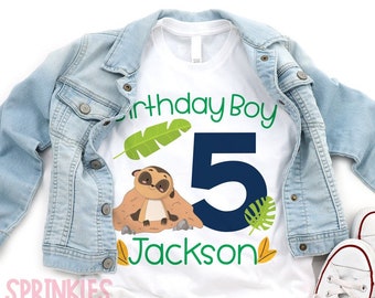 Birthday boy shirt - meerkat birthday shirt - kawaii meerkat 1st birthday - boys - desert - baby toddler youth shirt - any age - SHORTSLV