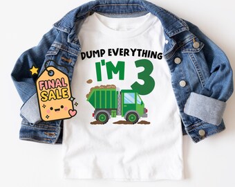 Personalized Garbage Truck Birthday Shirt: Toddler Boy Party Outfit