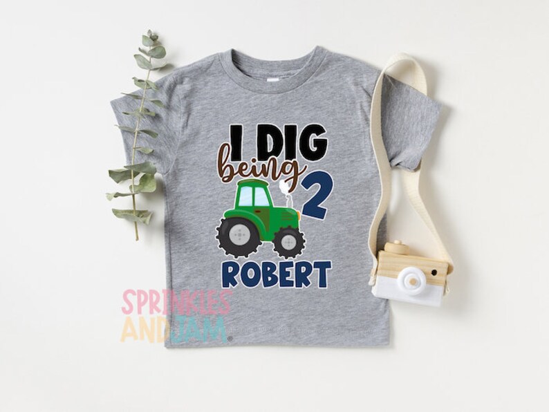 I Dig Being 2 Shirt Tractor Farm Birthday Shirt 2 Farm | Etsy