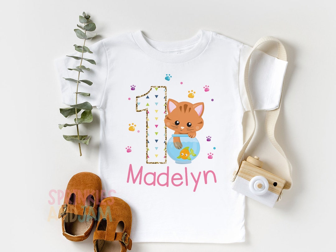 Cat Birthday Shirt for Girls, Kitten Birthday Shirt, Cat Lover, Kitten