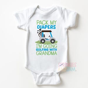 Personalized Golfing with Grandpa Baby Onesie ®: Personalized Shower Gift afbeelding 7