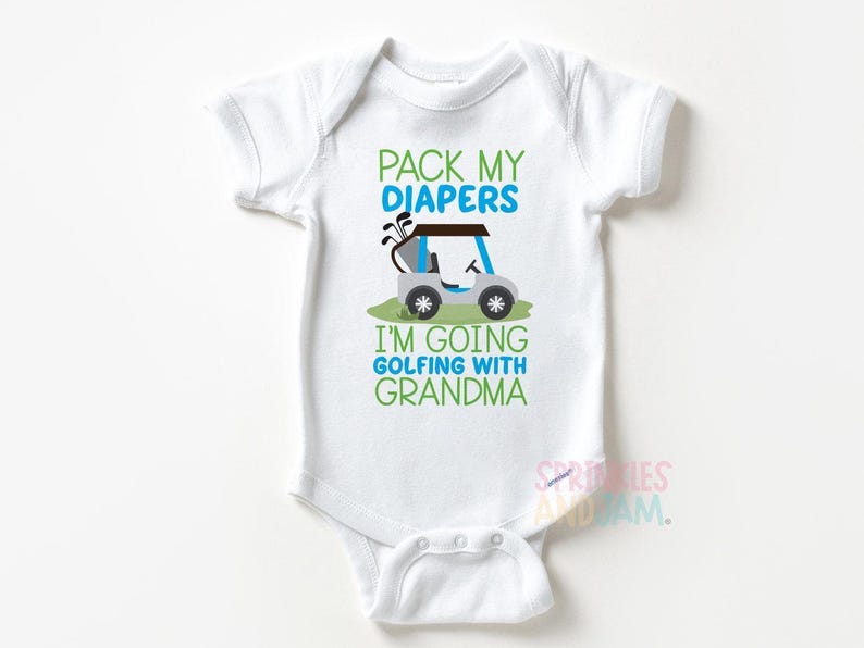 Personalized Golfing with Grandpa Baby Onesie ®: Personalized Shower Gift afbeelding 7