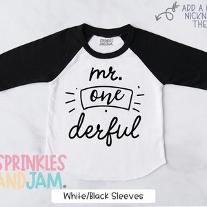 Mr Onederful Shirt 1st Birthday Boy Outfit First Birthday Boy Shirt Mr Onederful Shirt for Boys Trendy Baby Boy RAGLAN image 1