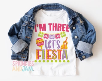 Fiesta birthday shirt, nacho birthday shirt, taco 1st birthday, birthday shirt for girls, baby toddler youth shirt - any age - SHORTSLV