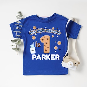 Cookies and Milk Birthday Shirt: Monster Cookie 1st Birthday