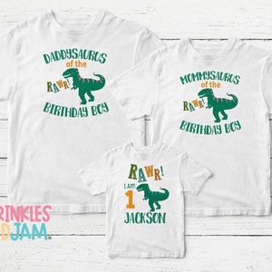 Dinosaur Birthday Family Shirts: Matching Mommysaurus, Daddysaurus
