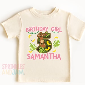Monkey Birthday Girl Shirt: Jungle Theme Party, Any Age