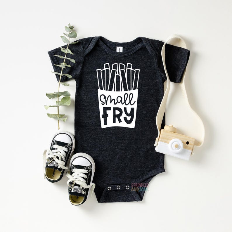 Small Fry Baby Onesie: Funny French Fry Bodysuit image 4