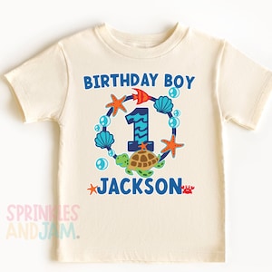 Aquarium birthday shirt - undersea - ocean - underwater - beach - boys - t-shirt - 1st - first - shirts - baby - toddler - SHORTSLV