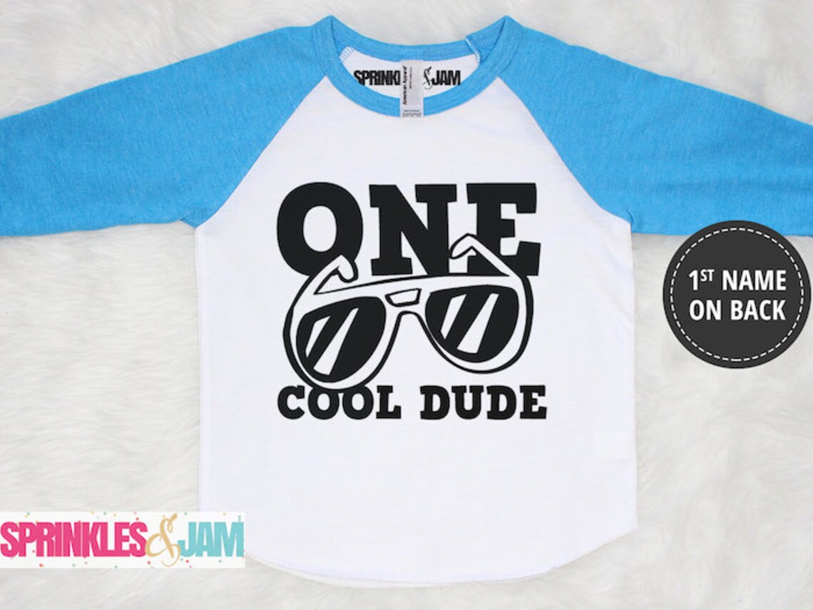 1st Birthday Boy Shirt One Cool Dude 1st Birthday Shirt Etsy