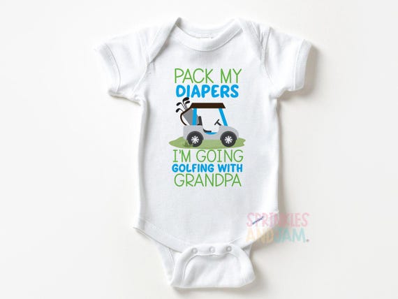 Personalized Golfing with Grandpa Baby Onesie ®: Personalized Shower Gift