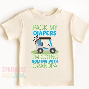 Personalized Golfing with Grandpa Baby Onesie ®: Personalized Shower Gift afbeelding 8