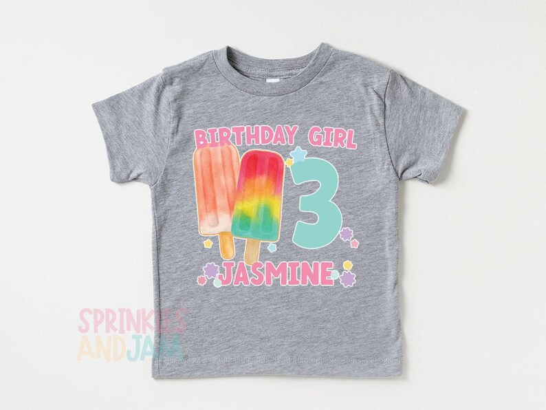 Popsicle Birthday Girl Shirt: Ice Cream Party Tee image 5