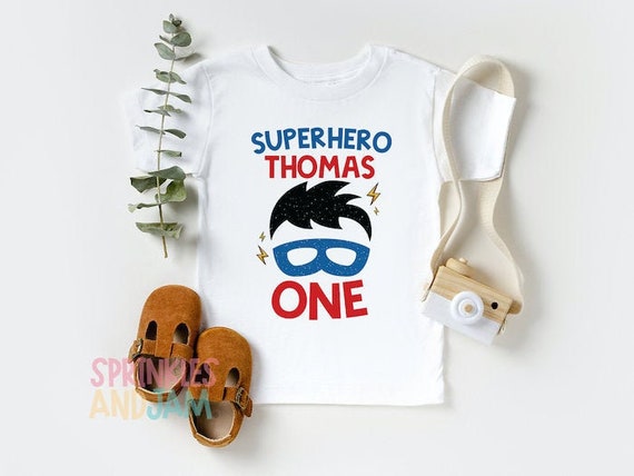 superhero 1st birthday shirt