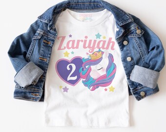 Unicorn Birthday Girl Shirt: Rainbow Pony Tee, Any Age