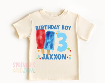 Popsicle Birthday Shirt, Birthday boy Shirt, Summer Birthday Party, Ice Cream Shirt, Ice Cream Party Shirt, Any Age - SHORTSLV