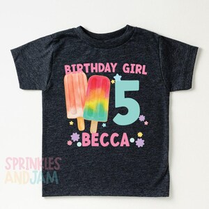 Popsicle Birthday Girl Shirt: Ice Cream Party Tee image 6