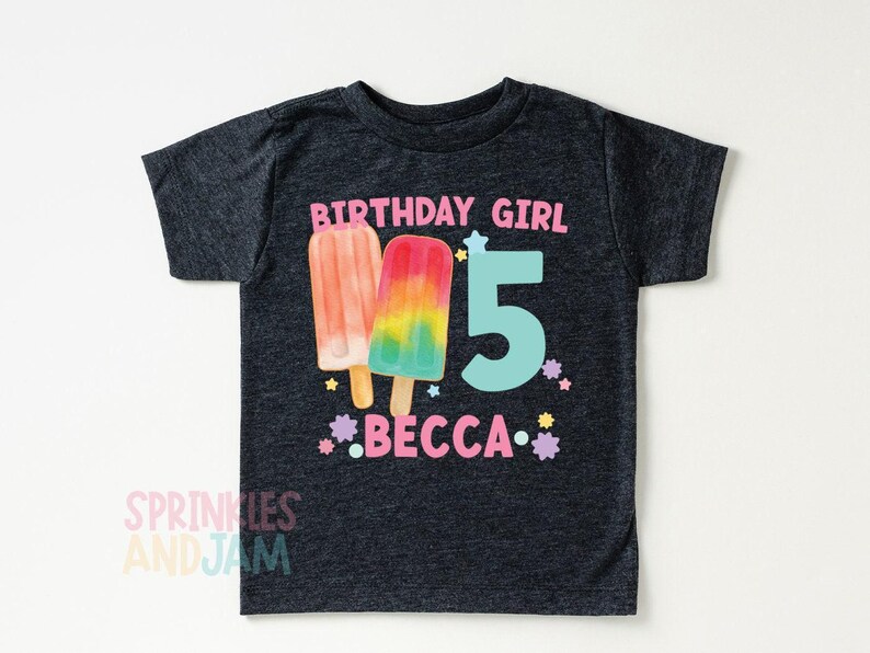 Popsicle Birthday Girl Shirt: Ice Cream Party Tee image 6