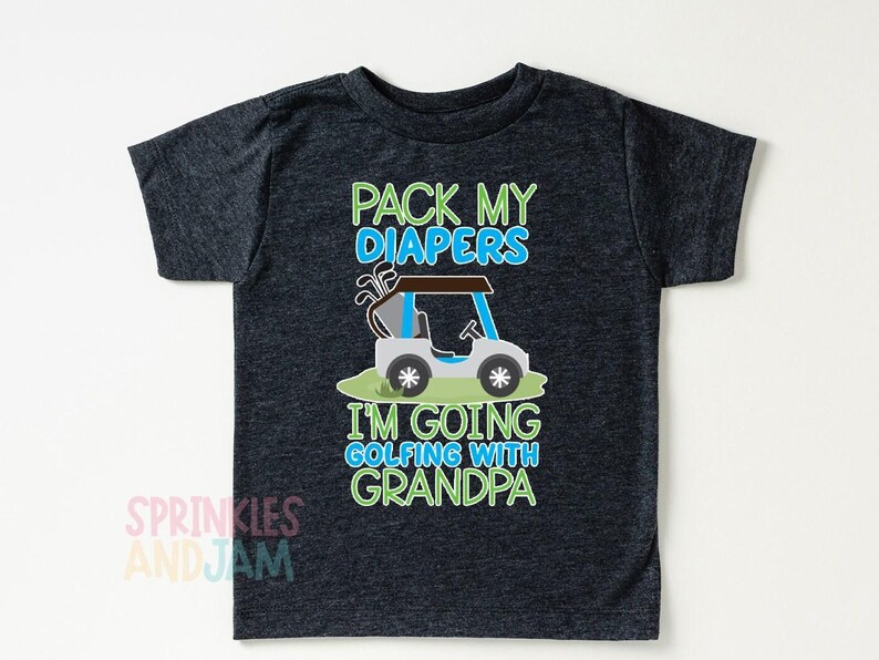 Personalized Golfing with Grandpa Baby Onesie ®: Personalized Shower Gift afbeelding 2