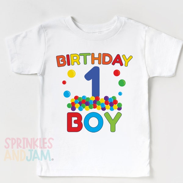 Bounce house birthday, bouncy ball birthday, 1st birthday boy shirt, babies, kids, toddlers, ball pit birthday, ANY AGE - SHORTSLV