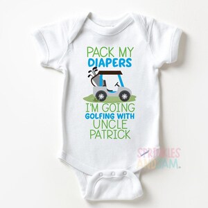 Personalized Golfing with Grandpa Baby Onesie ®: Personalized Shower Gift afbeelding 5