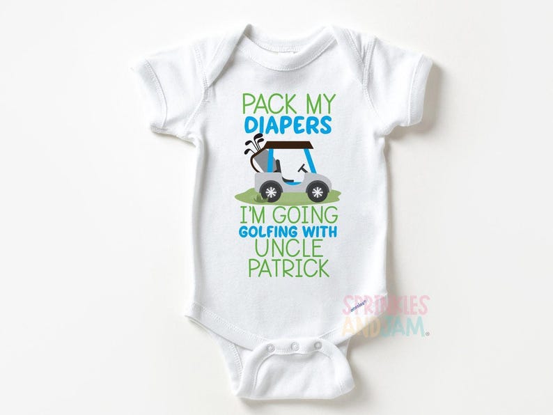 Personalized Golfing with Grandpa Baby Onesie ®: Personalized Shower Gift afbeelding 5