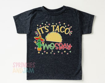 Taco Twosday Birthday Shirt, Taco Fiesta Themed Birthday Shirt for Boys and Girls - SHORTSLV