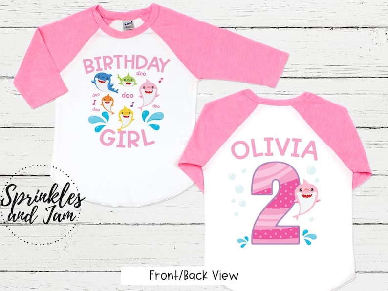 Baby Shark Birthday Shirt Baby Girl Birthday Shirt Family Etsy