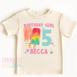 Popsicle Birthday Girl Shirt: Ice Cream Party Tee image 1