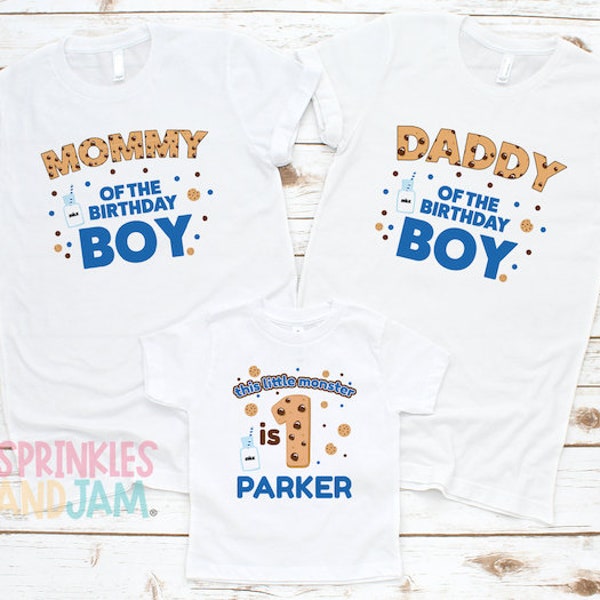 Cookies and Milk Birthday - Monster Cookie Birthday Shirt - Matching Family Shirts - Matching Family Birthday Shirts - Parent Birthday Shirt