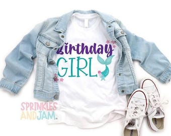 Mermaid Birthday Girl Shirt: Under The Sea Party Toddler Tee, Customize to Any Age