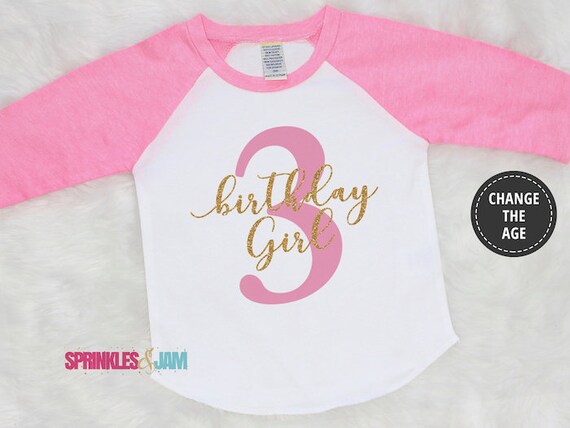 3rd birthday girl shirt