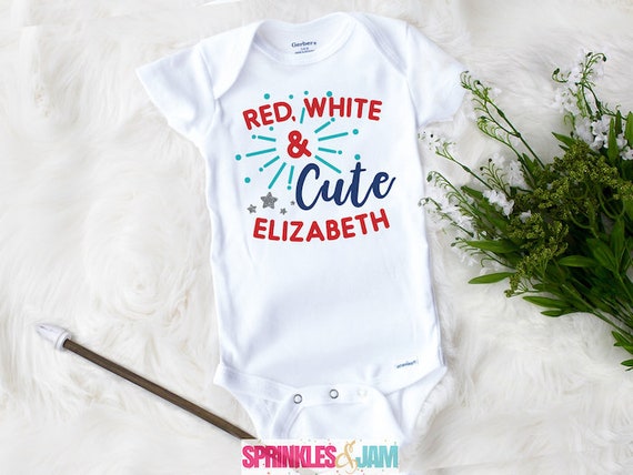 4th of July Gerber® Onesie® CUTE Baby Shower Gift INFANT T-SHIRT