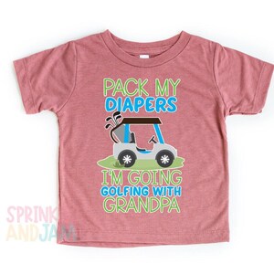 Personalized Golfing with Grandpa Baby Onesie ®: Personalized Shower Gift afbeelding 3
