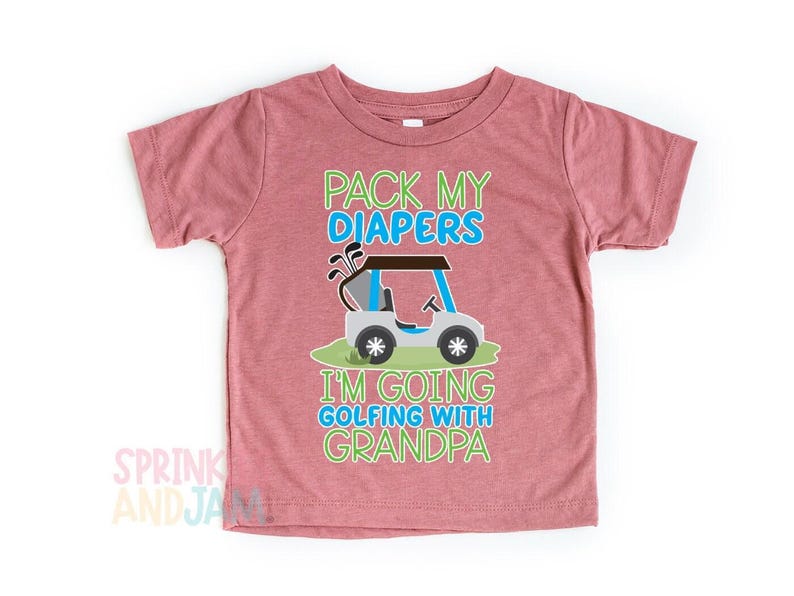 Personalized Golfing with Grandpa Baby Onesie ®: Personalized Shower Gift afbeelding 3