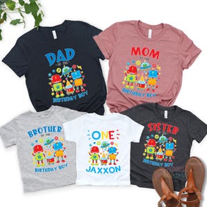 Robot Birthday Family Shirts: Matching Party Tees