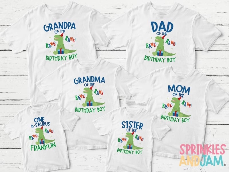 matching family dinosaur shirts