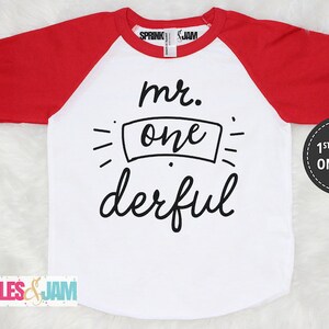 Mr Onederful Shirt 1st Birthday Boy Outfit First Birthday Boy Shirt Mr Onederful Shirt for Boys Trendy Baby Boy RAGLAN image 5