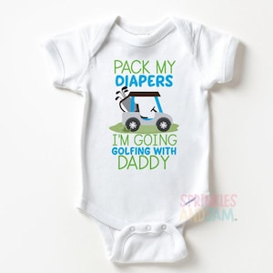 Personalized Golfing with Grandpa Baby Onesie ®: Personalized Shower Gift afbeelding 4