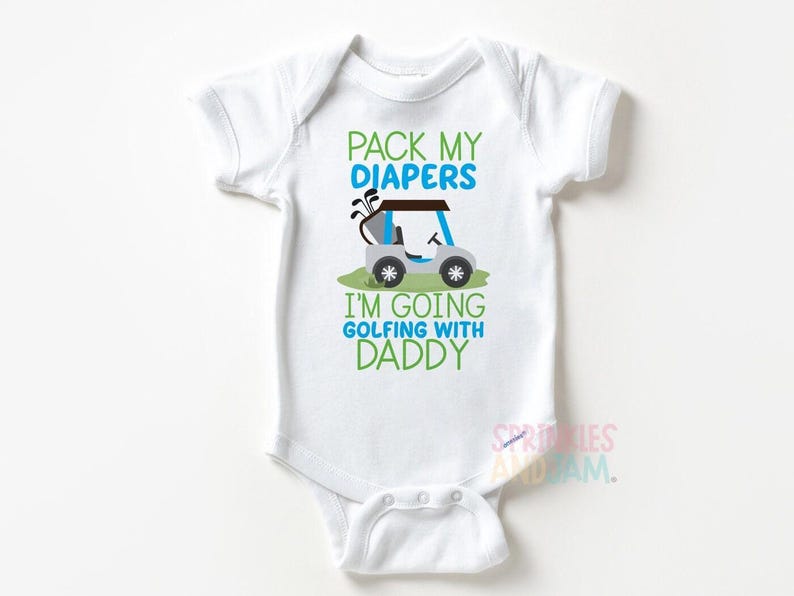 Personalized Golfing with Grandpa Baby Onesie ®: Personalized Shower Gift afbeelding 4