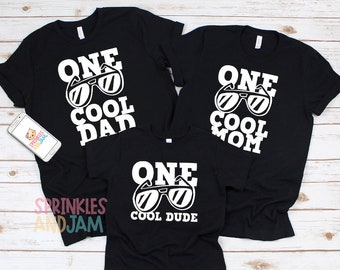 One Cool Dude 1st Birthday Boy family shirts - Matching Family Birthday Shirts - 1st Birthday - 2nd Birthday Boy - ONE Cool Dude - TWO Cool