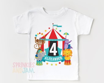 Circus birthday shirt, birthday boy shirt, carnival, 1st, 2nd, 3rd, Any Age, BDK004