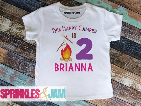 Camping Birthday Shirt Happy Camper 