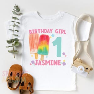 Popsicle Birthday Girl Shirt: Ice Cream Party Tee image 4