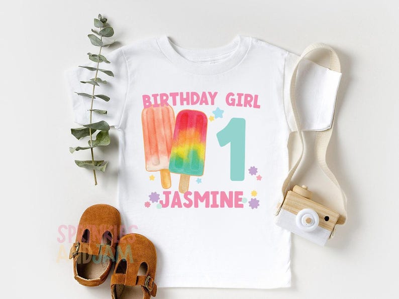 Popsicle Birthday Girl Shirt: Ice Cream Party Tee image 4