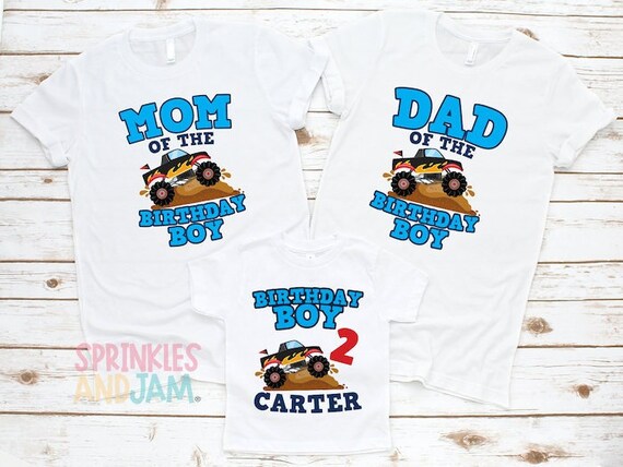 Monster Truck Birthday Family Shirts 