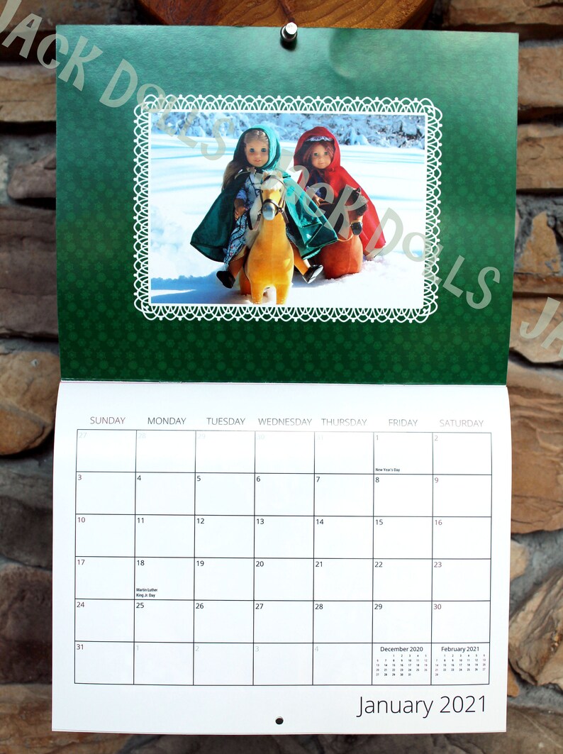 2021 American Girl Doll Calendar Wall Hanging 12 by 8 Inch | Etsy