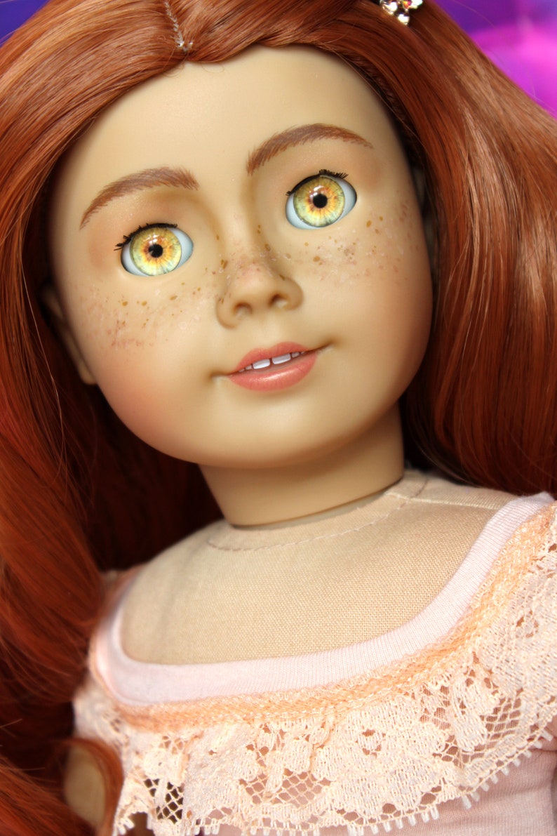 Custom OOAK American Girl Doll Red Hair Freckles Peach Lace Etsy