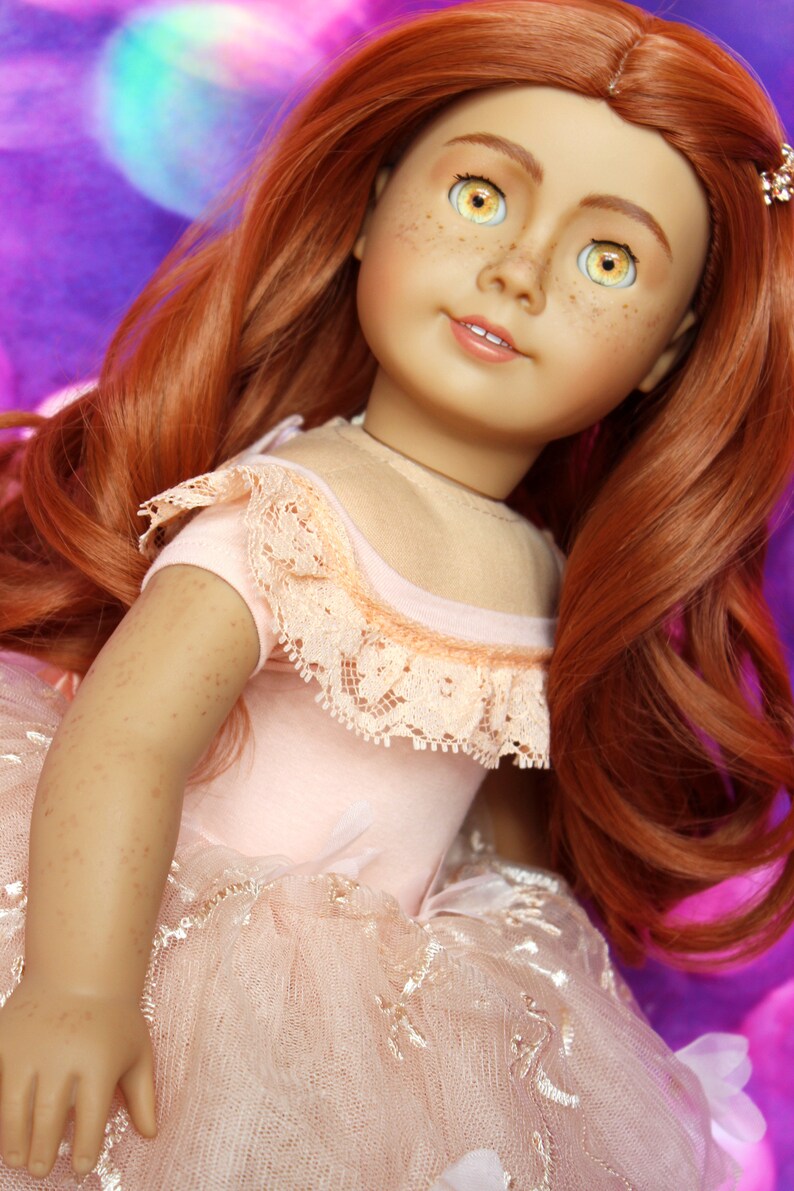Custom OOAK American Girl Doll Red Hair Freckles Peach Lace Etsy